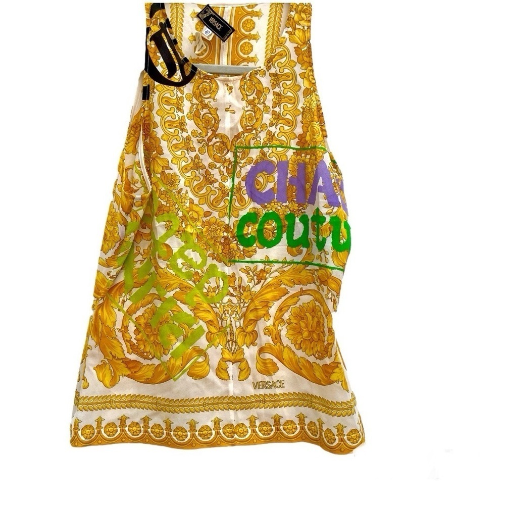 Vintage Gianni Versace Chaos Culture S/S 2005 Gold Brocade Small RARE Authentic